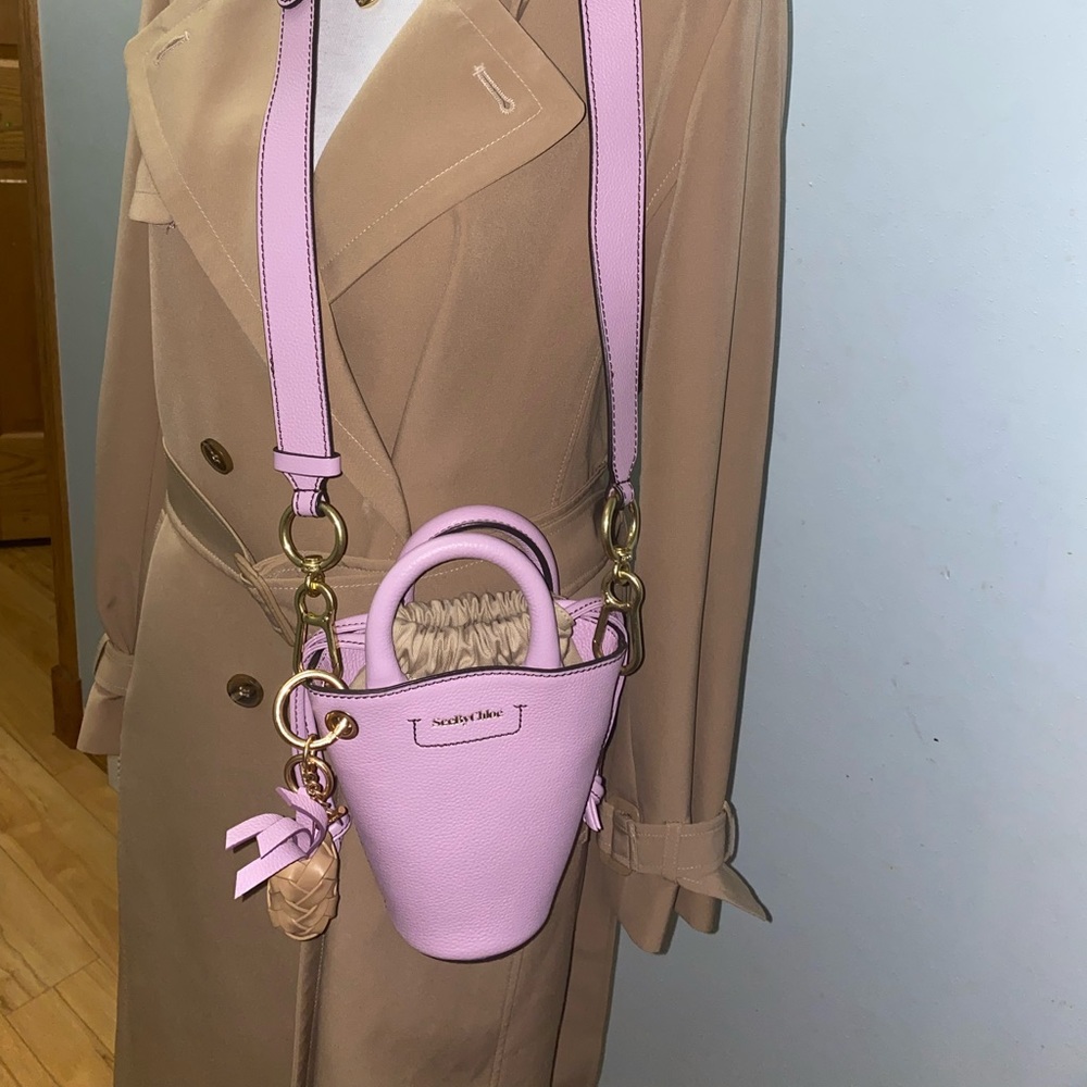 See by Chloe mini bucket bag used once , like new .